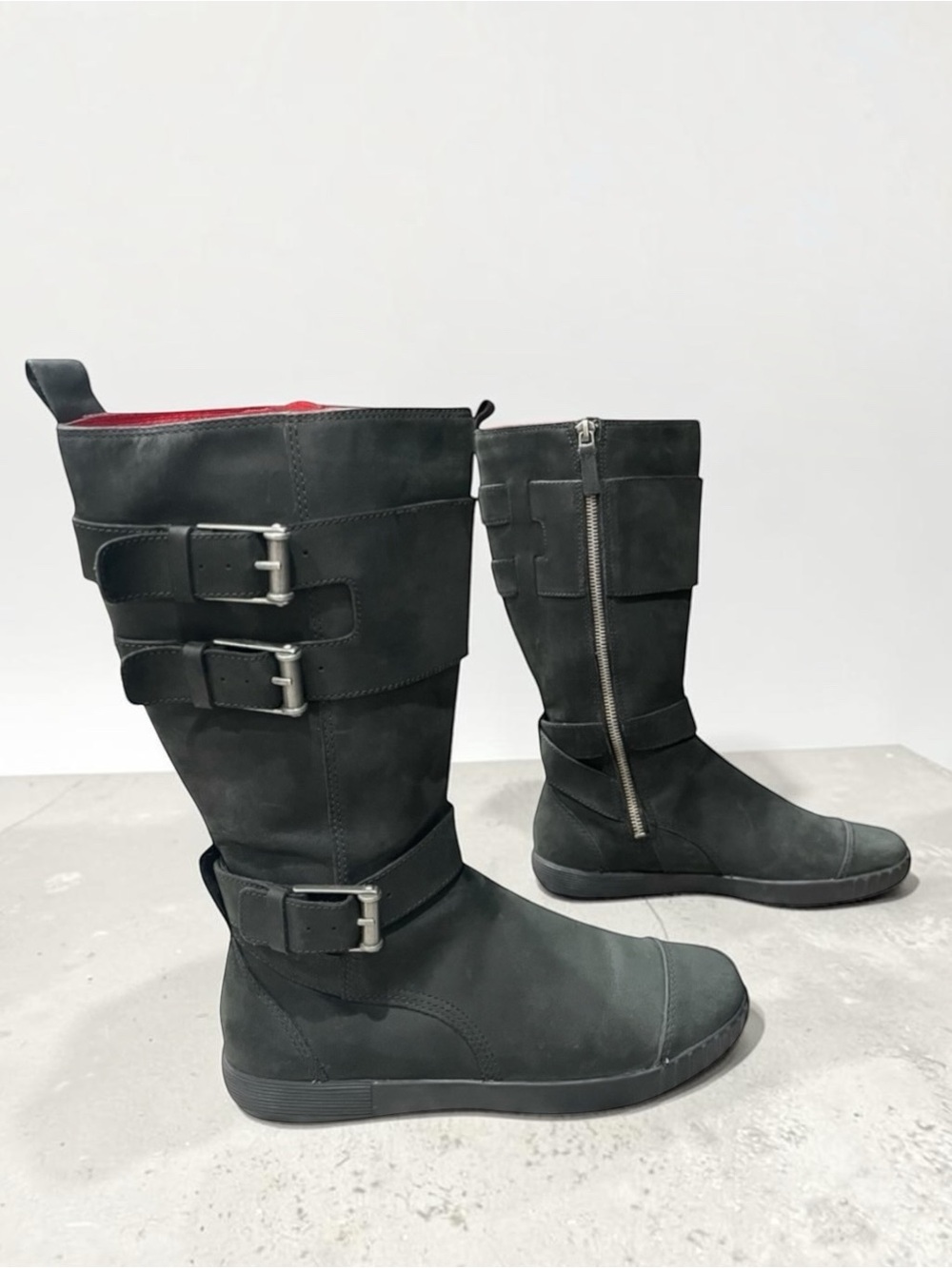 Cole Haan Nike Air Colby Waterproof Moto Boots 6.5 Black Suede